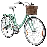 Galano Piccadilly 28 Zoll Fahrrad Damen mit Fahrradkorb vorne 7 Gang Citybike Hollandfahrrad Damen...
