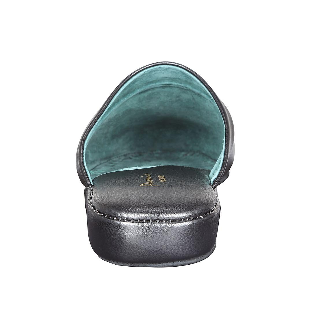 Pamir Pantoufles en cuir véritable pour homme avec semelle intérieure en mousse à mémoire de forme et semelle extérieure en cuir. Taille US 9 large
