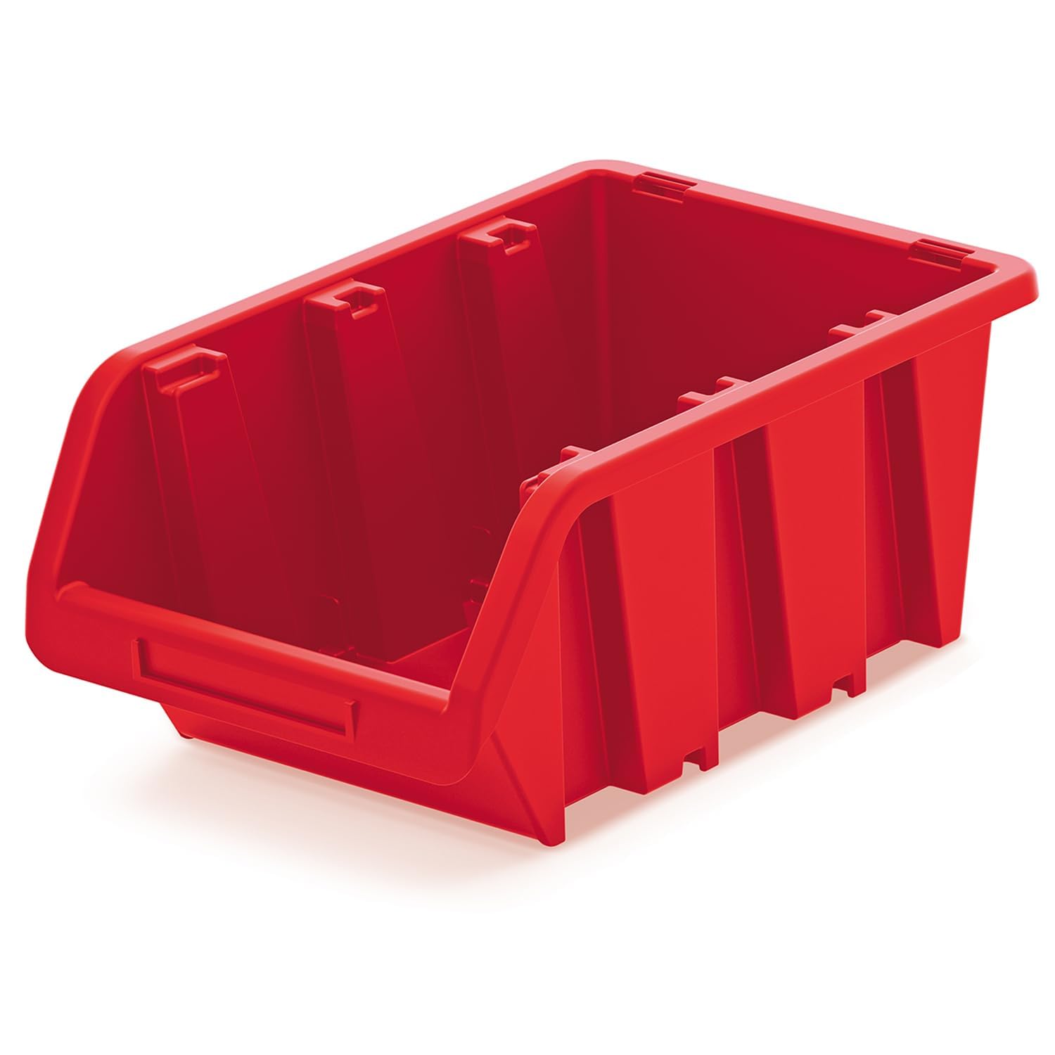 IMJ-Global - Set mit 28 stapelbaren Aufbewahrungsboxen in Wolfsform (19,5 x 12 x 9 cm) Aufbewahrungsbox, Schubladenbox, Kleinteile Schrauben, Wandorganizer aus robustem Kunststoff (Rot)
