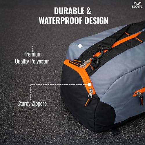 Image of Slovic Gym Bag for Men [33 LTR] | Shoulder Travel Bag for Man with Adjustable Straps | Bags for Traveling & Sports | Unisex Duffel Bags for Gym with Seperate Shoe Compartment & 1 Mesh Pocket