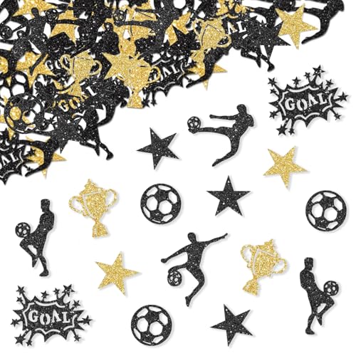ParPix 120 Stück Fussball Geburtstag Deko Konfetti, Groß 4cm Streudeko Fussball Deko Geburtstag...