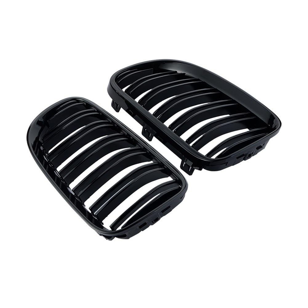 1 para czarny błyszczący podwójna linia przedni grill Grill, dla BMW, E92 LCI E93 318i 320i 328i 335i Coupe 2-DOOR 2010-2014 C/5