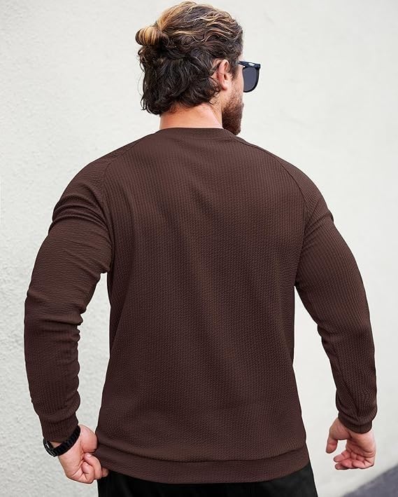 Image of Men's Stripped Full Sleeve Polycotton T-Shirt| Comfortable, Breathable, Lightweight & Stylish