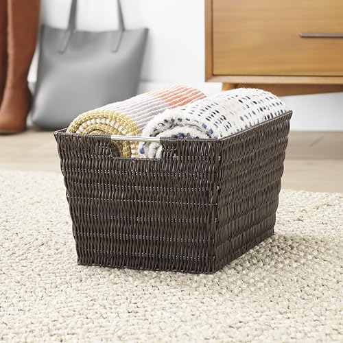 Image of Whitmor Rattique Small Shelf Tote Gray，6 Pack