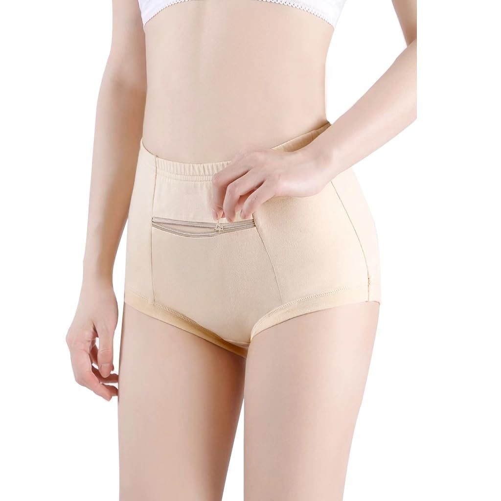 LaseVe Donna Intimo con Tasca Frontale Segreta Cotone Mutandine Scorta da Viaggio Mutande Sicurezza Slip Confezione 2/3/5