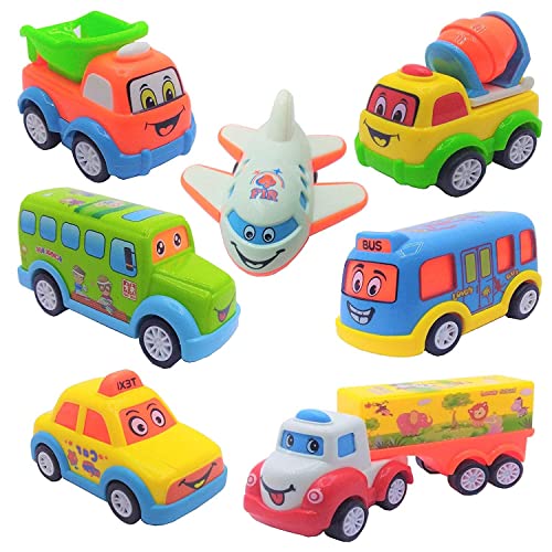 Image of DEUSON ECOM Unbreakable Transportation Vehicle Baby Car Toy for 1 Year Old Boy Push and Go Vehicles Friction Toys Cars Set 7 Toy for Kids