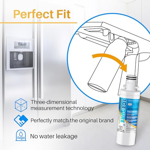 Image of ICEPURE ADQ747935 Refrigerator Water Filter Replacement for LG LT1000P,MDJ64844601, Kenmore Elite 9980, ADQ74793501 LT1000PC ADQ74793502, LMXS28626S, LFXS26973S, 3PACK