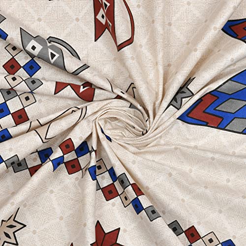Image of BLOCKS OF INDIA 200Tc Diwan Set Cotton 8 Piece | Deewan Printed Bedsheet Sets For Living Room Hall (Set Of 8 Piece, 1-Bed Sheet | 2-Bolster Cover | 5-Cushion Cover (Color 2), Multicolor