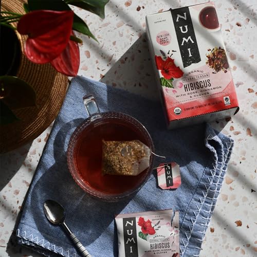Image of Numi Organic Hibiscus Tea, 16 Herbal Tea Bags, Caffeine Free