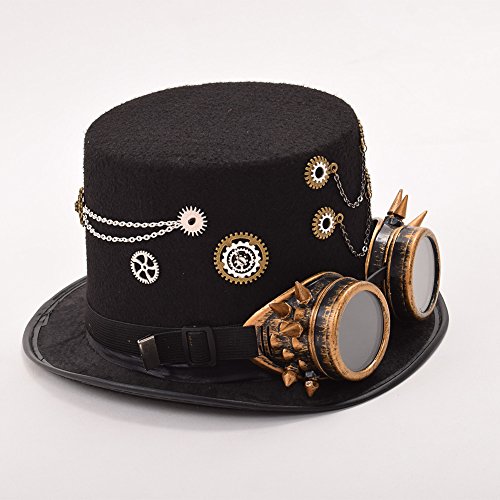 GRACEART vittoriano Steampunk Cappello a cilindro
