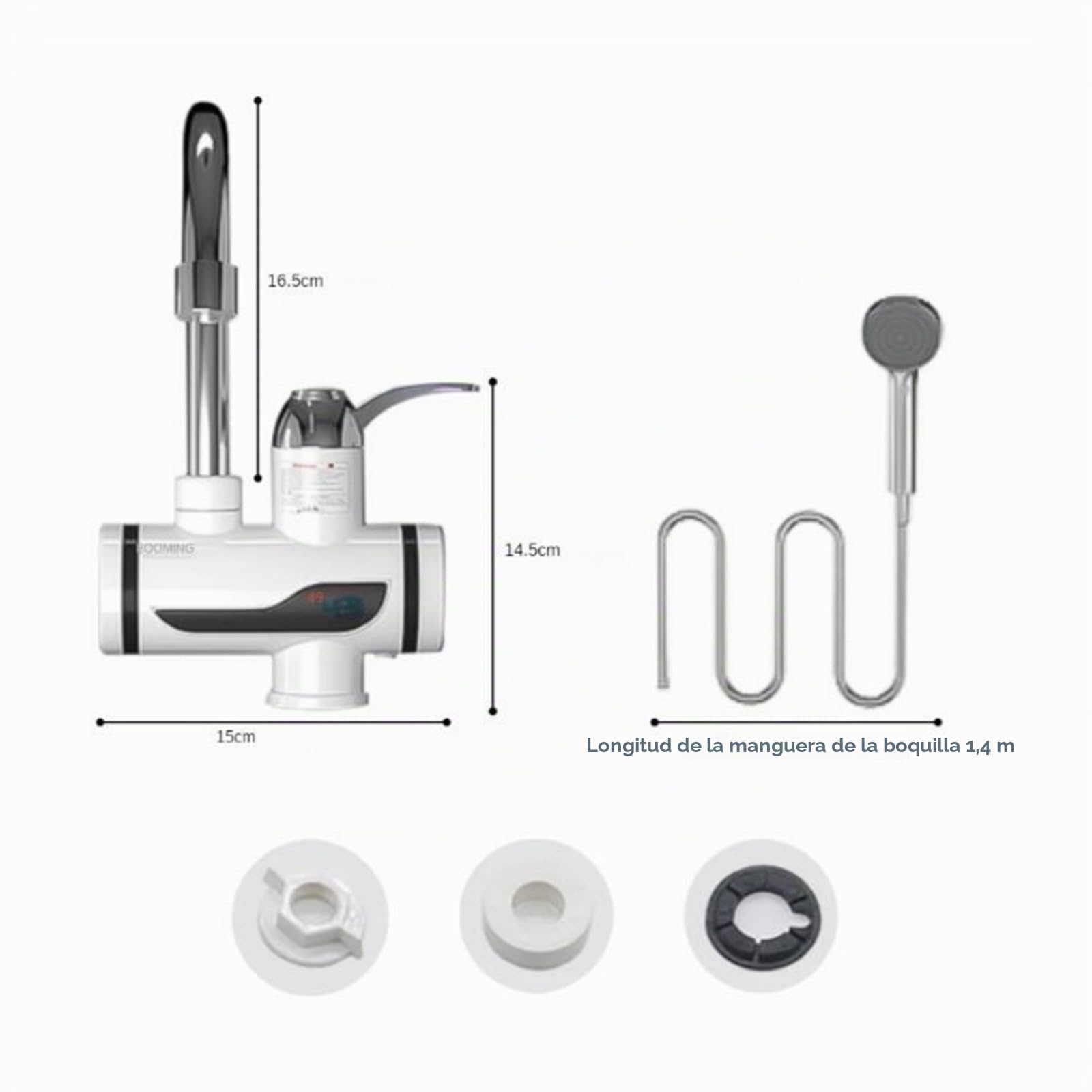 Grifo de agua caliente instantánea, Calentador De Agua Eléctrico, Grifo Instantáneo Sin Tanque, Aparatos Calefacción Cocina,para fregadero de cocina y baño(Under Inflow)