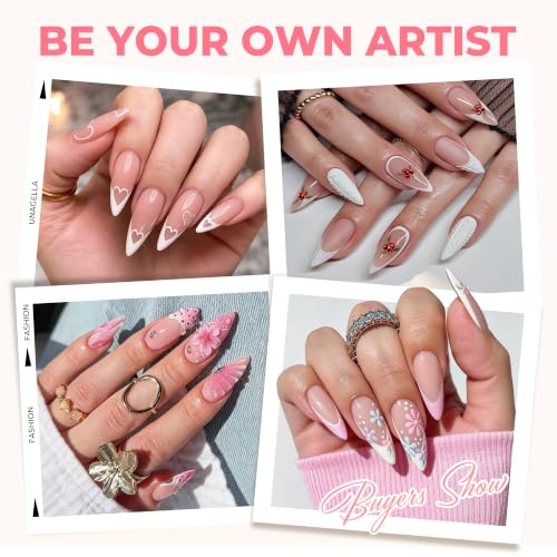Image of UNA GELLA Medium Stiletto Nail Tips 450PCS Fake Acrylic Gel Nail Tips
