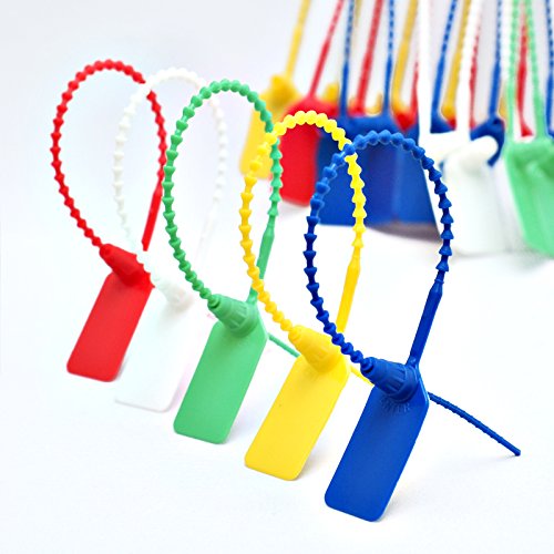 Leadseals(R) 1000 Plastic Tamper Seals, Zip Ties for Fire Extinguishers Pull Tite Security Tags Numbered Disposable Self-Locking Tie 250mm Length (Blue)