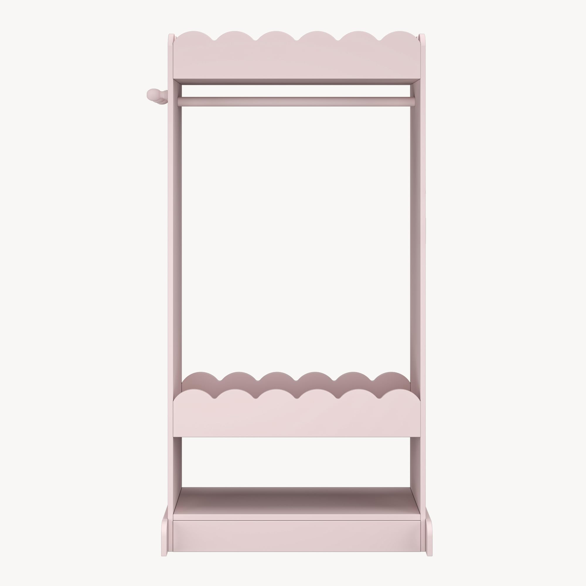 [en.casa] Vestnes wieszak na ubrania dla dzieci z lustrem i drążkiem na ubrania 120 x 63 x 38 cm, wieszak na ubrania z 3 haczykami, wzór falisty Cotton Candy