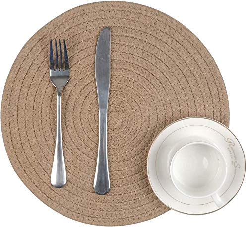 pepme Set of 4 Braided Jute Placemats, 35 cm Round, Best for Bed-Side Table/Center Table, Dining Table/Shelves (Natural Beige) (B08T85HBZC) Amazon Price History, Amazon Price Tracker