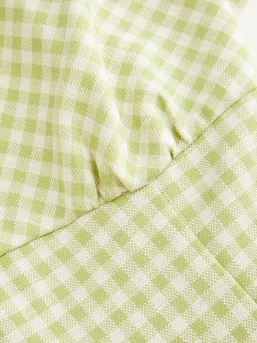 Image of CIDER Womens Summer Gingham Dress Plaid Tie Spaghetti Strap Sleeveless Lace Trim Cute A Line Casual Mini Dresses Sundress