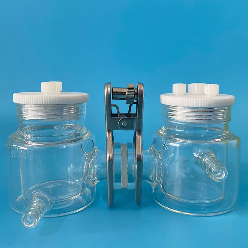 Electrolizador de control de temperatura de baño de agua de doble capa tipo H con membrana intercambiable - Opciones de 50 ml a 300 ml(50ml-50ml)