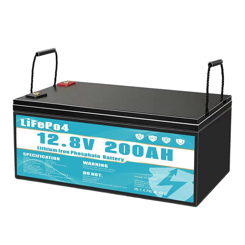 Batterie Ricaricabili,LiFePO4 Batteria da 12V 200Ah al litio ferro fosfato, dotata di BMS da 200 A, durata superiore a 8 anni, adatta per campeggio,alimentazione di emergenza, ecc.