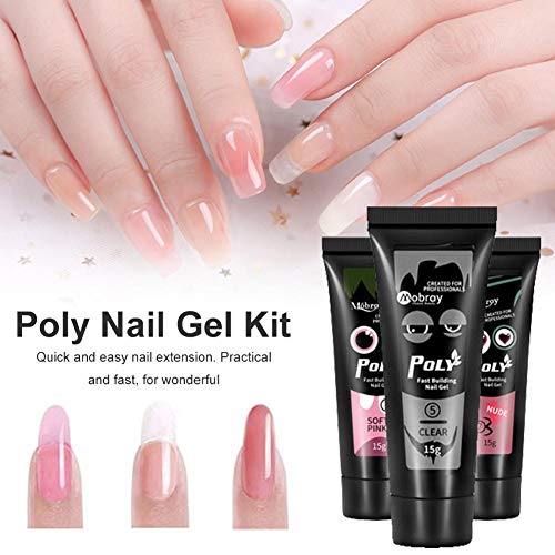3 15ml Pacchetto Gel Per Estensione Delle Unghie, Gel Poli + 48 Pezzi Set Modelli Per Unghie Espansione Del Chiodo In Fibra Vetro Unghie Finte Set Strumenti Per La Decorazione Strumenti Per Nail A