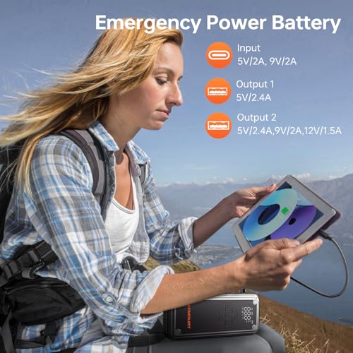 Acmount W160 Jump Starter with Air Compressor, 5000A Portable Car Jump Starter 150PSI Tire Inflator/Air Pump, 12V Battery(Up to 9L Gas/8L Diesel Engine) Jump Pack, Car Emergency Kit, Idea Gift for Man - Image 5