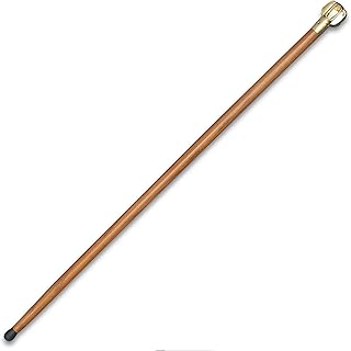 Mace Cane - Solid Hardwood Shaft, Brass Knob and Accents, Rubber Toe - Length 36”