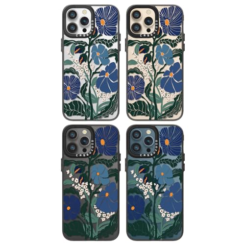 Coque iPhone 12 Pro Max noire Passiflora mignonne et durable de 6,7 pouces