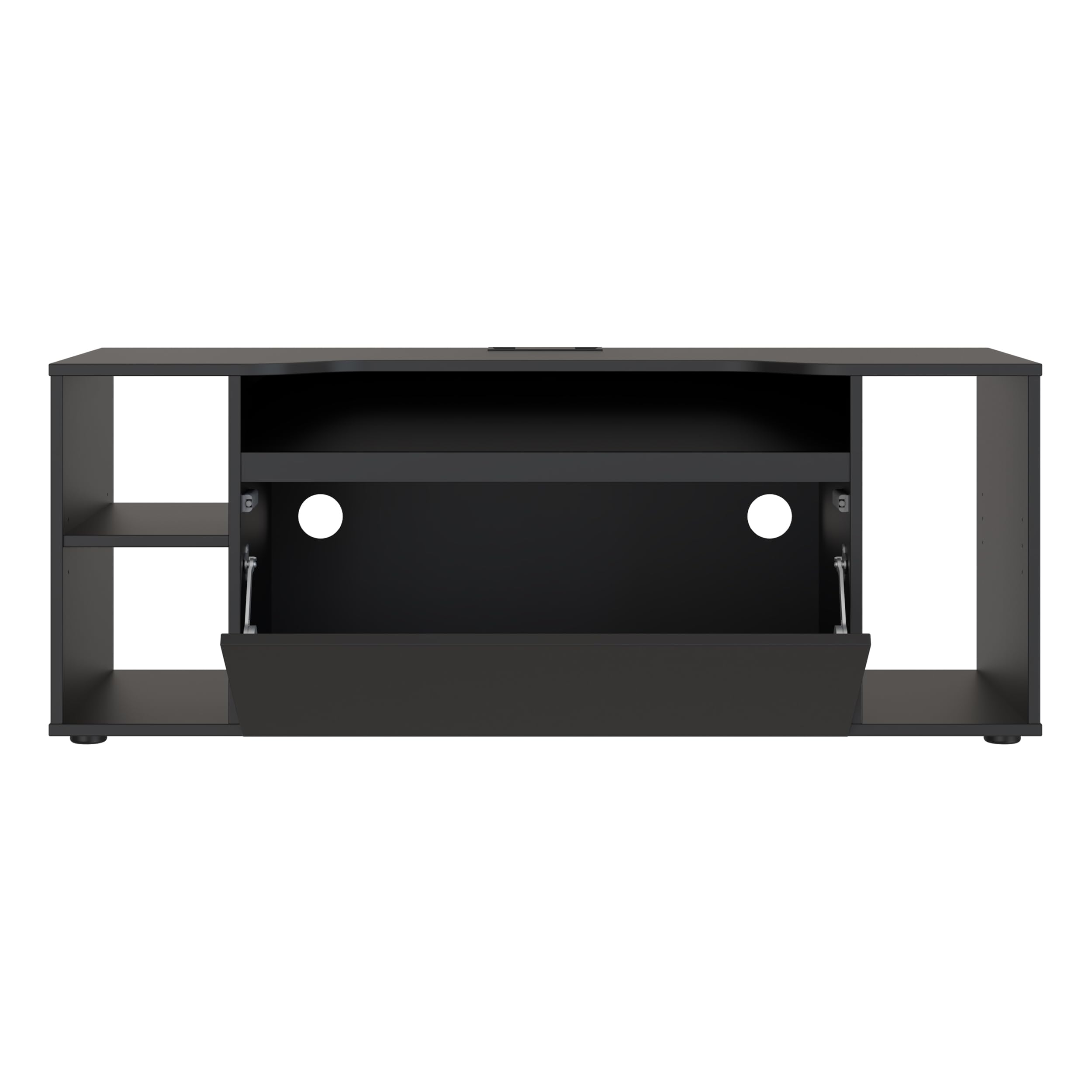 Forte TEZAUR TV-Schrank 120, moderner TV Schrank, hängend, Schwebeoptik, Beleuchtung, Wohnzimmer, Jugendzimmer, Holzwerkstoff, Schwarz, 120 cm breit x 45 cm hoch x 42 cm tief
