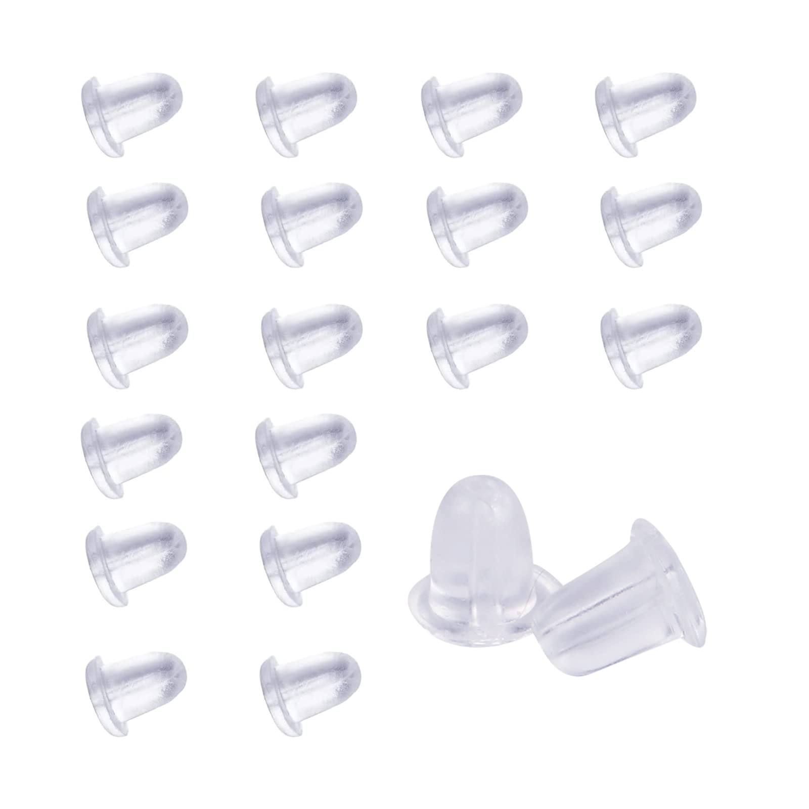 Dorso per orecchini in gomma morbida per borchie, borchie per orecchini in silicone trasparente, tappi per orecchini in plastica, 5x6mm, forniture per orecchini fai da te all'ingrosso - Italia