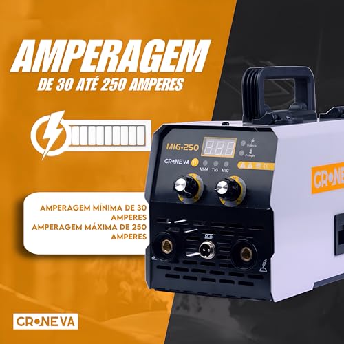 Maquina Solda Inversora Mig 250a Com Arame Sem Gás Tig 220v