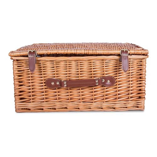Traditional Premium Wicker Gift Basket With Lid Empty Picnic Hamper WIth Handle Shop Retail Display...