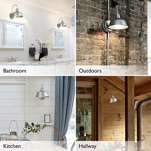 Design House 579383 Mason Industrial Modern 1 Indoor/Outdoor Wall Mount Light With Metal Shade For Porch Entryway Barn, 10 In, Galvanized #TOP4