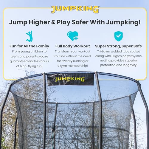 Jumpking Trampoline Pro Oval 7ft x 10ft avec Filet de Sécurité et échelle ❘ Trampoline de Jardin Extérieur pour Adultes et Enfants, Entourage Résistant et Barres Incassables – Image 3