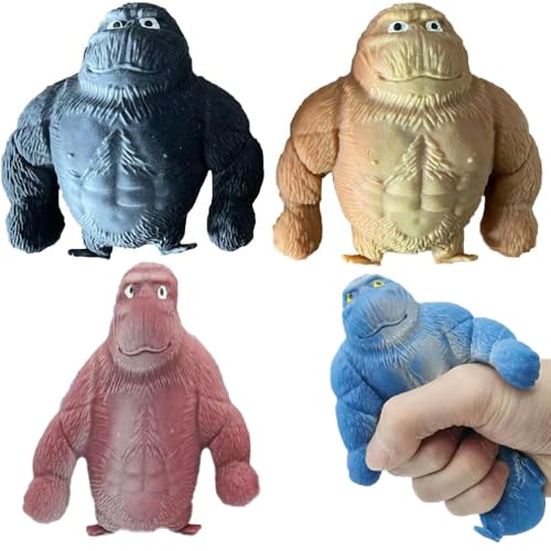 2 Pack Random Color Funny Squishy Monkey Stress Balls for Kids and Adults, Gift Gorilla Sensory...