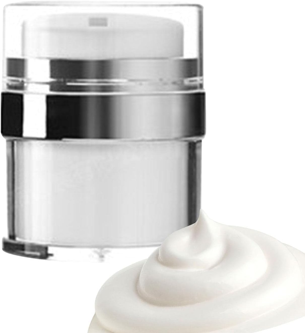 Moisturizer Container, Airless Pump Jar, Acrylic Refillable