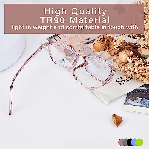 Fonhcoo Blue Light Blocking Glasses Women Men Tr90 Fashion Round Frame Transparent Eyewear Anti Uv Glare Computer Blue Light Glasses For Women Men #TOP2