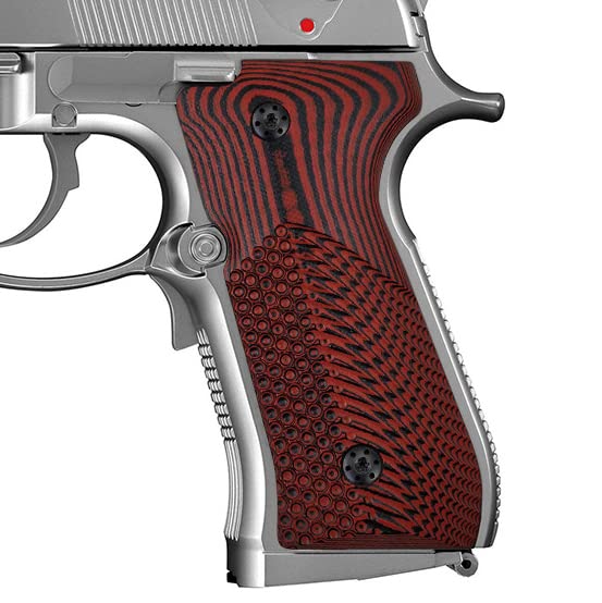 Cool Hand G10 Grips for Beretta 92 fs, m9, 92a1, 96a1, 92 INOX, 96 Full Size, Black Grips Screws Included, Aggressive OPS Texture, 1/4" Thin