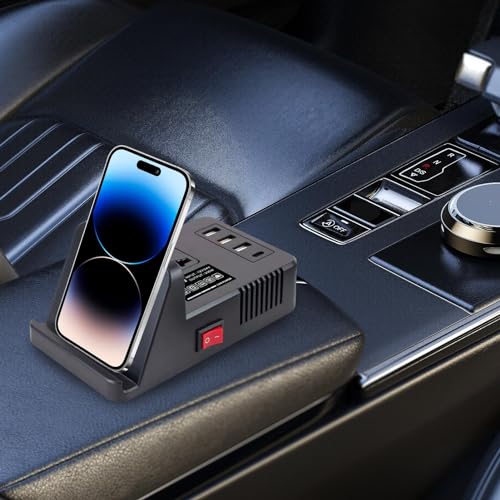 Convertisseur de tension 200W compact doté de 3 ports USB pour chargeur auto