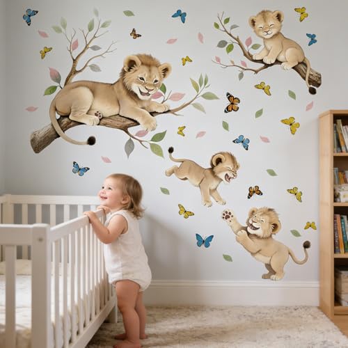 Vinilos decorativos de pared León para bebés