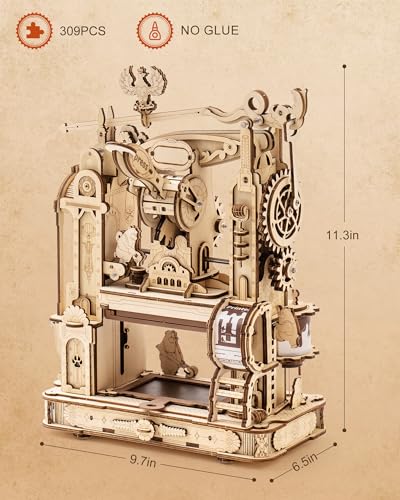 3D Puzzles for Adults - Wooden Puzzles for Adults, Classic Printing Press Building Kits, Wood Puzzles - Image 6