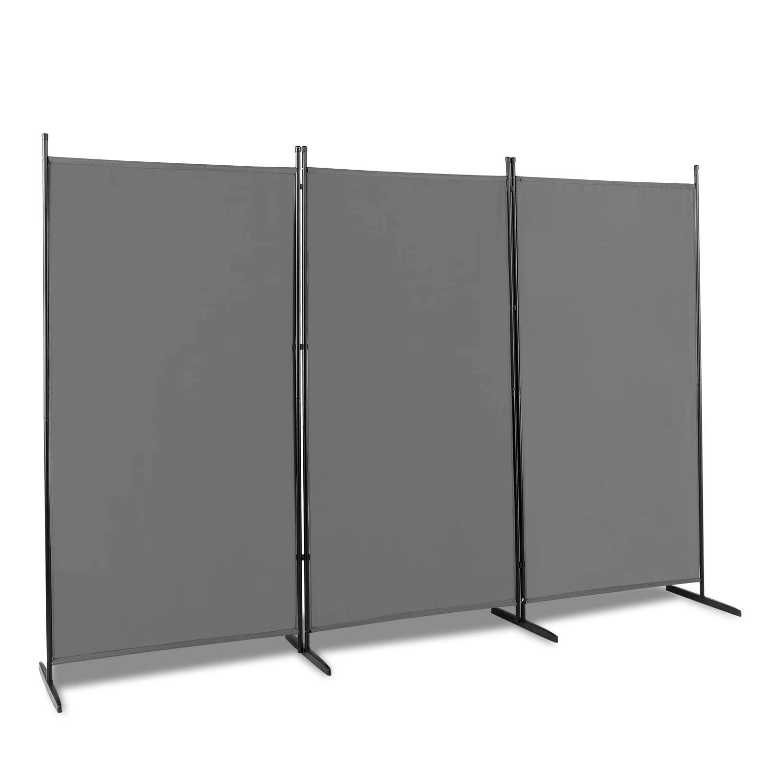 GeRRiT 3 Panel Room Divider Folding Privacy Screen Wall Partition Home Office Separator, Grey, rxze001