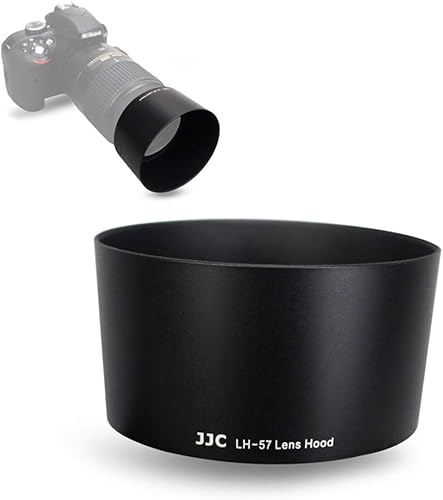JJC Parasol reversible dedicado para lente Nikon AF-S DX NIKKOR 2.165-11.811 in f4.5-5.6G ED VR zoom, parasol de repuesto Nikon HB-57