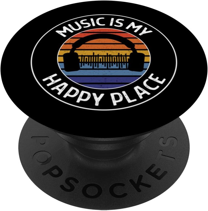 Music is My Happy Place - Headphone Music Teacher Musician PopSockets MagSafe PopGrip for iPhone