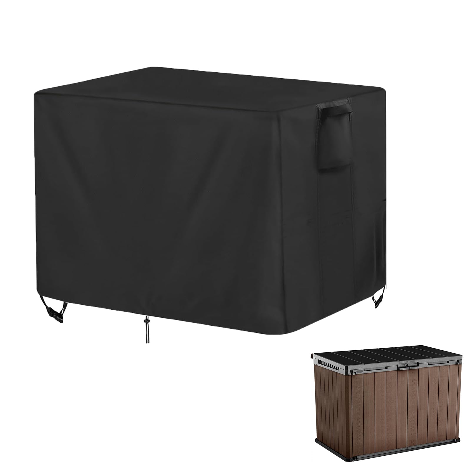 Rilime Deck Box Cover,500D Patio Storage Cover for Keter 1150L 144x84x119cm
