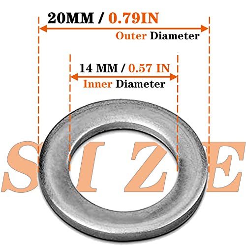 Image of 50PCS M14 Oil Drain Plug Gasket Aluminum Engine Oil Crush Washer Seals High Temperature Resistant for Honda Accord Acura Civic Ridgeline Odyssey CR-V Pilot Fit Element OEM 94109-14000