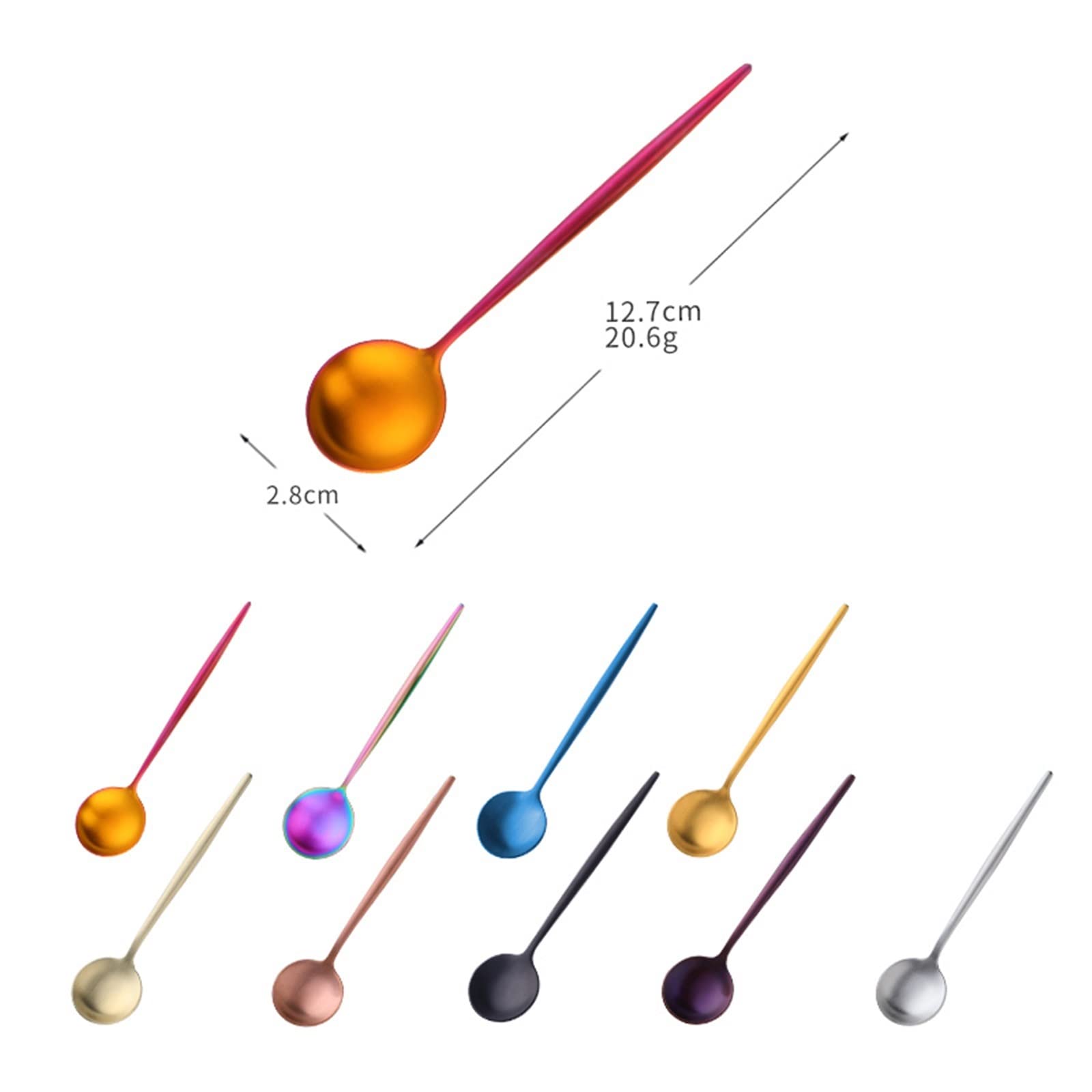 JINGYAN Teelöffel Colorful Portuguese Tea Spoons Stainless Steel Tableware Cutlery Unique Gold Small Dessert Spoon Silver Mini Coffee Scoop