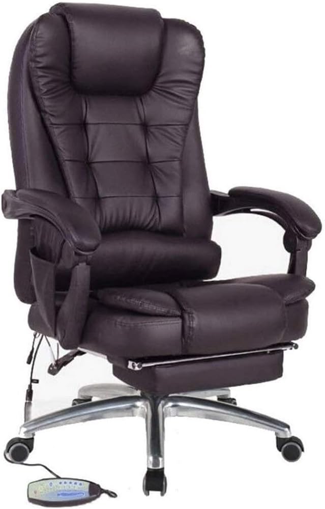 Silla ejecutiva ergonómica de Oficina con Estructura de aleación de Aluminio, Respaldo reclinable, Altura Ajustable, cojín de Esponja de Alta Densidad y Base giratoria. Cómoda