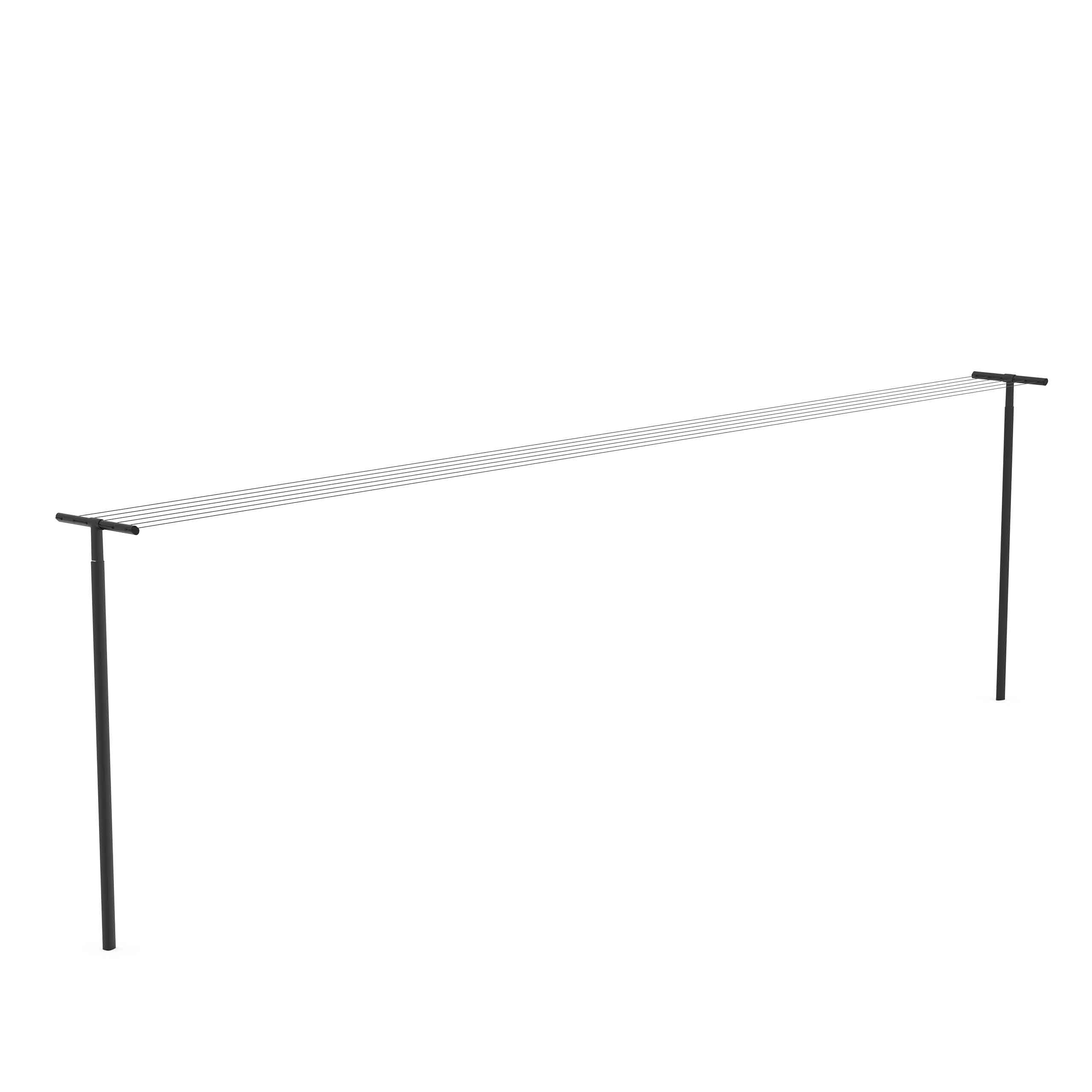 Brabantia Hangout Wäscheleine mit Stangen, 50 m, Schwarz