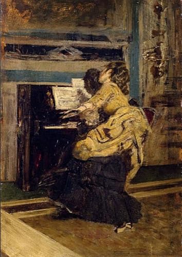 Gentleman au piano de Giovann poster vintage pour déco de chambre
