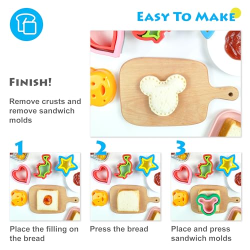 Sandwich Cutter and Sealer, Sandwich Cutter for Kids 5 PCS(BIG), Decruster Sandwich Maker, Great for Lunchbox and Bento Box - Boys and Girls Kids Lunch - Image 6