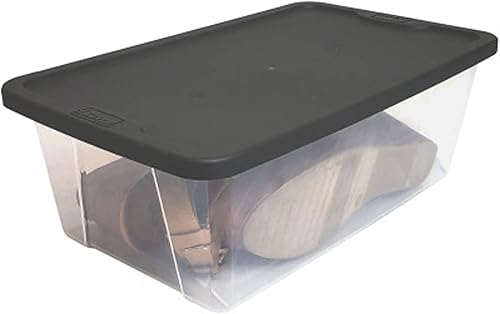 Miniatura 8 de HOMZ Snaplock - Contenedor organizador transparente apilable de 6 cuartos de galón con tapa gris de sellado hermético para organización del hogar